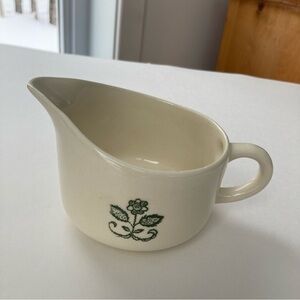 Rare Vintage Floral Green Ceramic Cream Milk Jug Farm Country Cottage Kitchen